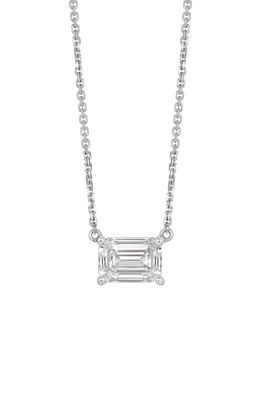 LIGHTBOX 1-Carat Lab Grown Diamond Emerald Cut Pendant Necklace in 14K White Gold