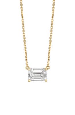 LIGHTBOX 1-Carat Lab Grown Diamond Emerald Cut Pendant Necklace in 14K Yellow Gold