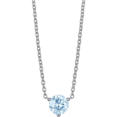 LIGHTBOX 1-Carat Lab Grown Diamond Necklace in Blue/14K White Gold 