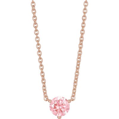 LIGHTBOX 1-Carat Lab Grown Diamond Necklace in Pink/14K Rose Gold 