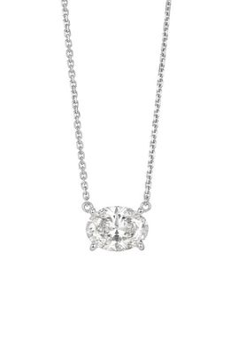 LIGHTBOX 1-Carat Lab Grown Diamond Oval Pendant Necklace in 14K White Gold