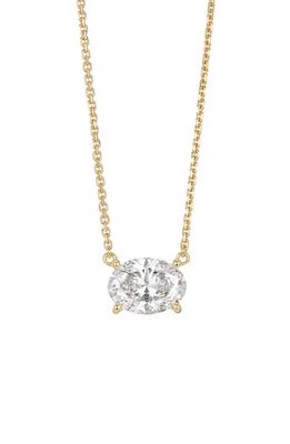 LIGHTBOX 1-Carat Lab Grown Diamond Oval Pendant Necklace in 14K Yellow Gold