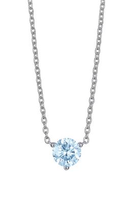 LIGHTBOX 1-Carat Lab Grown Diamond Solitaire Necklace in Blue/14K White Gold
