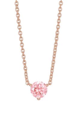 LIGHTBOX 1-Carat Lab Grown Diamond Solitaire Necklace in Pink/14K Rose Gold