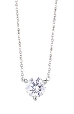 LIGHTBOX 1-Carat Lab Grown Diamond Solitaire Necklace in White/14K White Gold