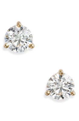 LIGHTBOX 1 Carat Round Lab Created Diamond Solitaire Stud Earrings in White/14K Yellow Gold
