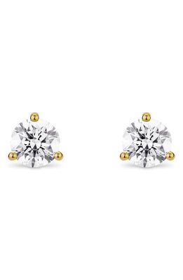 LIGHTBOX 1-Carat Round Lab Grown Diamond Solitaire Stud Earrings in White/14K Yellow Gold