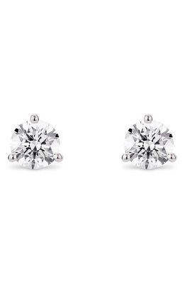 LIGHTBOX 1-Carat Round Lab Grown Diamond Stud Earrings in White/14K White Gold 