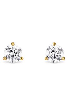 LIGHTBOX 1-Carat Round Lab Grown Diamond Stud Earrings in White/14K Yellow Gold 