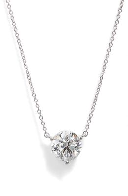 LIGHTBOX 2-Carat Lab Grown Diamond Solitaire Necklace in White/14K White Gold