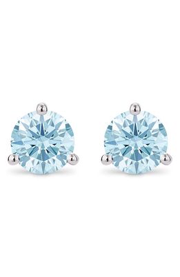 LIGHTBOX 2-Carat Lab Grown Diamond Solitaire Stud Earrings in Blue/14K White Gold