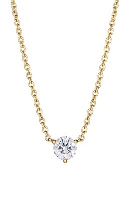 LIGHTBOX Half Carat Lab Grown Diamond Solitaire Pendant Necklace in White/14K Yellow Gold