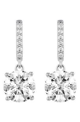 LIGHTBOX Round Lab Grown Diamond Drop Earrings in 2.0Ctw White Gold 