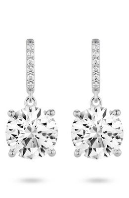 LIGHTBOX Round Lab Grown Diamond Drop Earrings in 4.0Ctw White Gold 