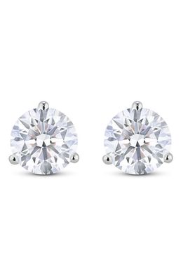 LIGHTBOX Round Lab Grown Diamond Solitaire Stud Earrings in 4.0Ctw White Gold