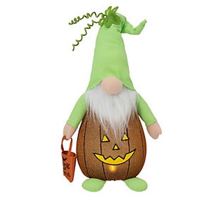 Lighted Gnome in a Pumpkin Costume Decor by Ger son Co