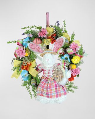 Lighted Hello Spring Wreath