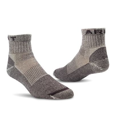 Lightweight Merino Wool Blend Quarter Crew Steel Toe Work Socks 2 Pair Pack in Brown by Ariat