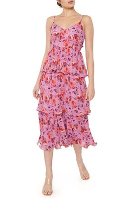 LIKELY Adrianna Floral Ruffle Tiered Dress in Orchid Multi