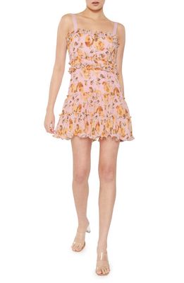 LIKELY Alex Floral A-Line Minidress in Soft Pink Multi