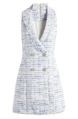 LIKELY Double Breasted Tweed Dress in Blue Bell Multi