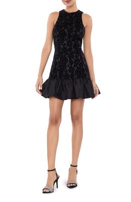 LIKELY Elton Lace Overlay Minidress in Black