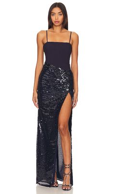 LIKELY Gigi Gown in Navy
