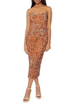 LIKELY Natalina Sequin Cocktail Dress in Champagne