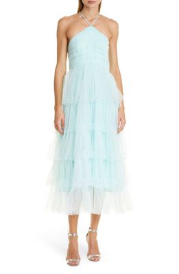 LIKELY Shane Tiered Tulle Gown in Aqua