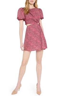 LIKELY Stapleton Cutout Waist Puff Sleeve Dress in Pink Multi