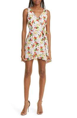 LIKELY Vera Floral Print Faux Wrap Dress in Yellow/white/Red Floral