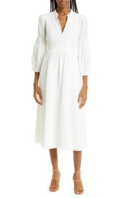 LIKELY Vika Cotton Eyelet Dress in White