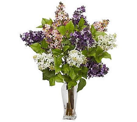 Lilac Arrangement in Glass Vase by Nearly Natur al