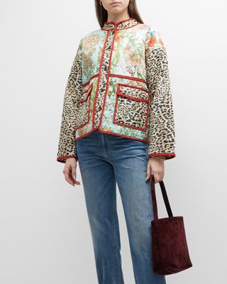 Liliana Quilted Patchwork-Print Jacket