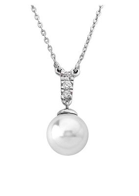 Lilit Rhodium-Plate, Crystal & Faux Pearl Pendant Necklace