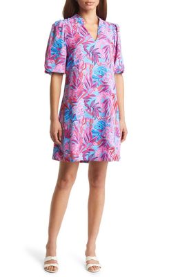 Lilly Pulitzer Arcelle Puff Sleeve Dress in Ruby Red Wild Times