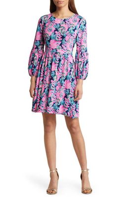 Lilly Pulitzer Auralia Floral Fit & Flare Dress in Oyster Bay Navy