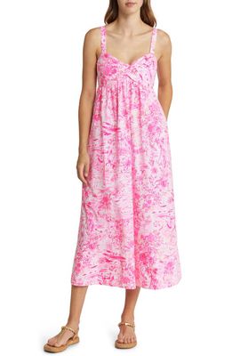 Lilly Pulitzer Azora Floral Sundress in Peony Pink Seaside Scene