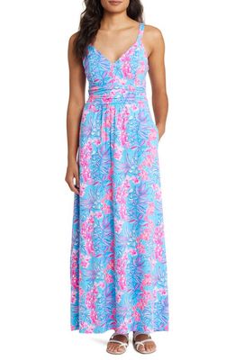 Lilly Pulitzer Blake Knit Maxi Dress in Cumulus Blue Orchid Oasis
