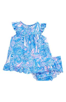 Lilly Pulitzer Cecily Cotton Dress & Bloomers Set in Boca Blue Its A Sailabration