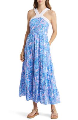 Lilly Pulitzer Jenette Tiered Maxi Dress in Boca Blue Its A Sailabration