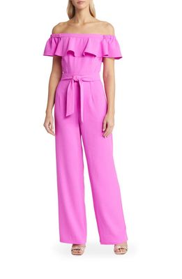 Lilly Pulitzer Jood Off the Shoulder Jumpsuit in Wild Fuchsia