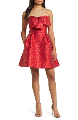 Lilly Pulitzer Kataleya Floral Jacquard Strapless Dress in Amaryllis Red