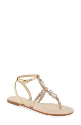 Lilly Pulitzer Katie Crystal Sandal in Gold Metallic Leather