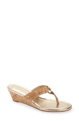 Lilly Pulitzer McKim Wedge Sandal in Natural Leather