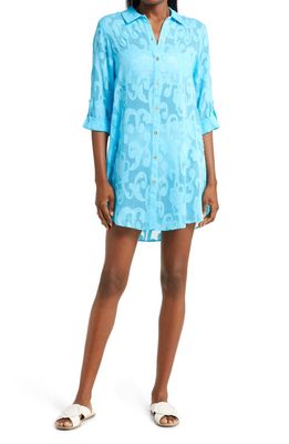 Lilly Pulitzer Natalie Cover-Up Dress in Cumulus Blue Poly