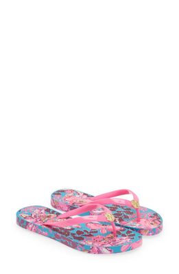Lilly Pulitzer Pool Flip-Flop in Blue Rhapsody Orchid You Not