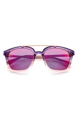 Lilly Pulitzer® 54mm Polarized Aviator Sunglasses in Purple Gold Gradient/purple