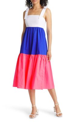 Lilly Pulitzer® Anlee Colorblock Tiered Cotton Sundress in Resort White Borealis