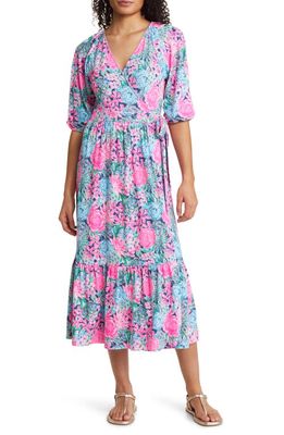 Lilly Pulitzer® Brantley Knit Midi Wrap Dress in Oyster Bay Navy
